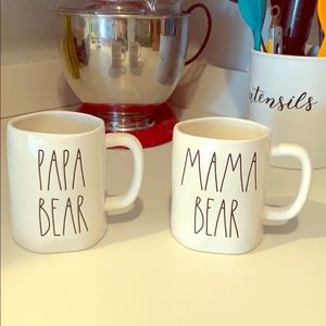 Rae Dunn papa bear mama bear mugs
